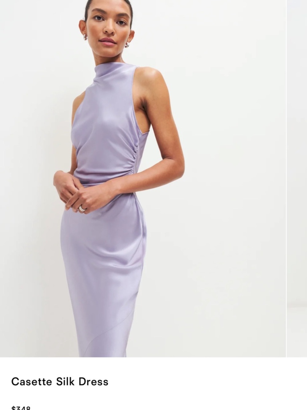 Reformation Casette Silk Dress - Lilac